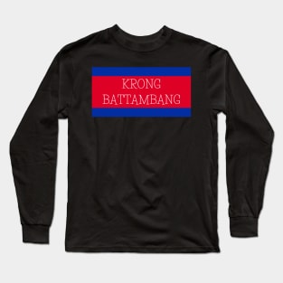 Krong Battambang City in Cambodian Flag Colors Long Sleeve T-Shirt